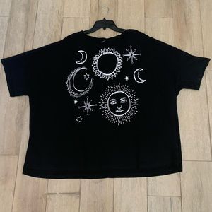 4X Shein Black and White Celestial T-Shirt